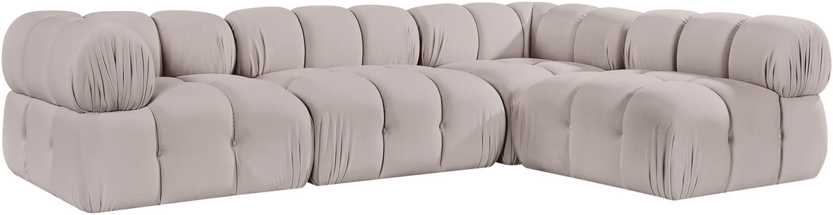 Orin - Fabric Velvet 4 Piece Modular Sectional