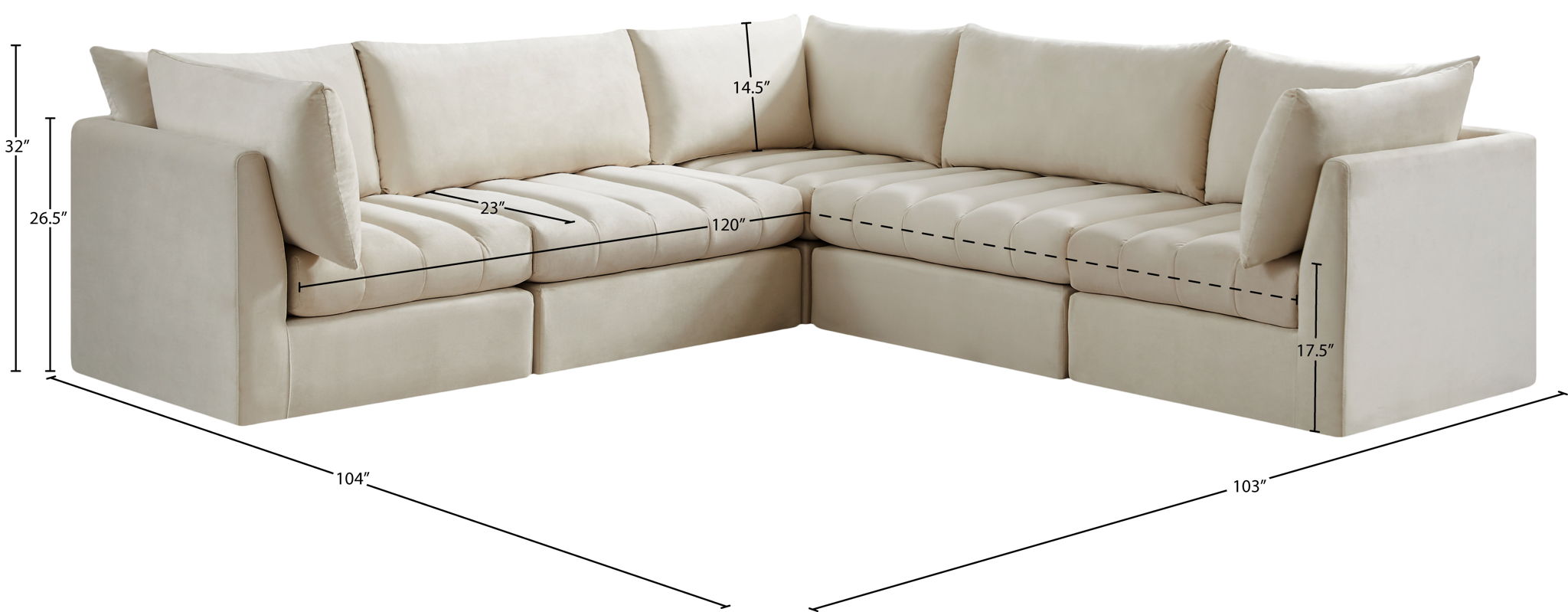 Jacob - Modular Corner Sectional 5 Piece