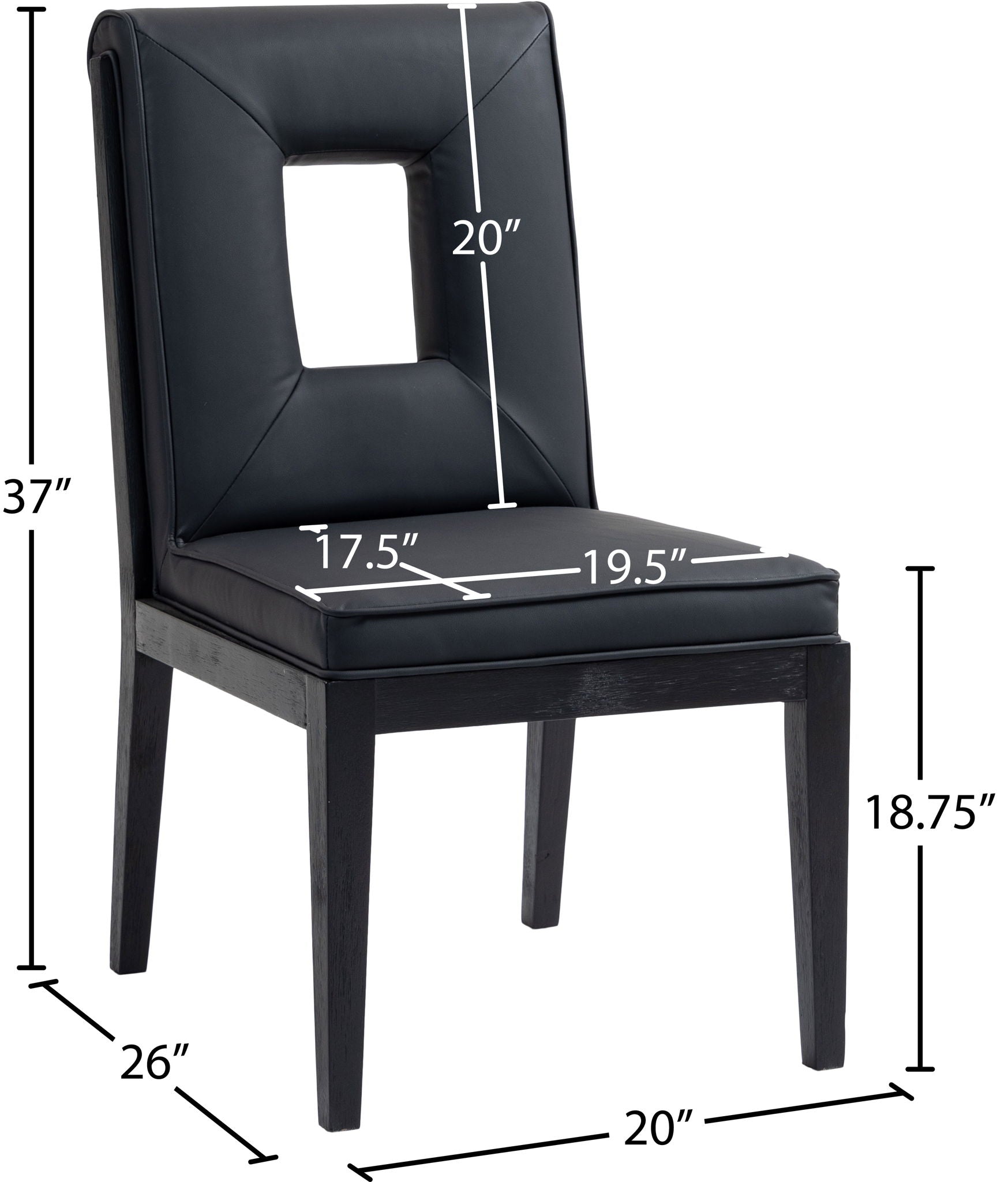 Gwendolyn - Faux Leather Dining Side Chair With Black Frame (Set of 2)