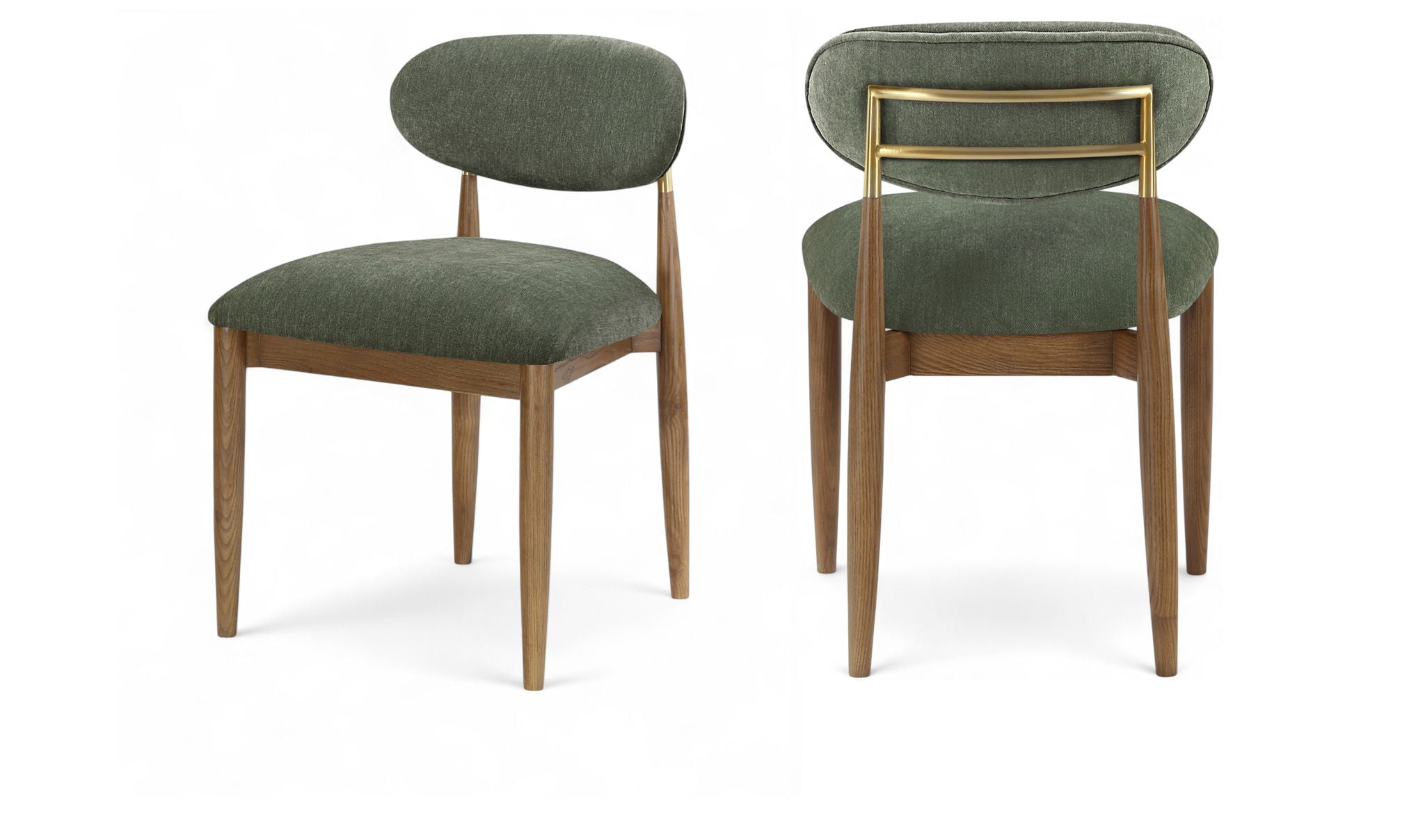 Riccio - Fabric Dining Side Chair (Set of 2) - Walnut Frame