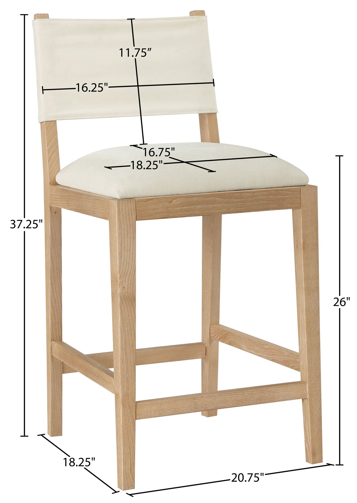 Avon - Linen Textured Performance Fabric Upholstered Counter Stool