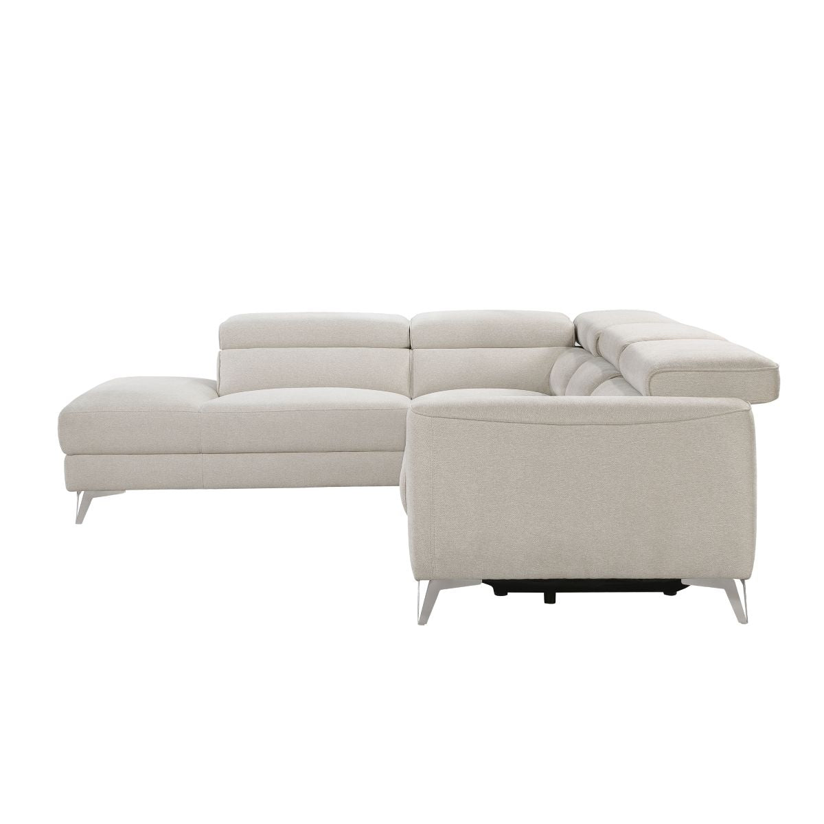 Bienvenue - 2 Piece Power Reclining Sectional With Left Chaise - Beige