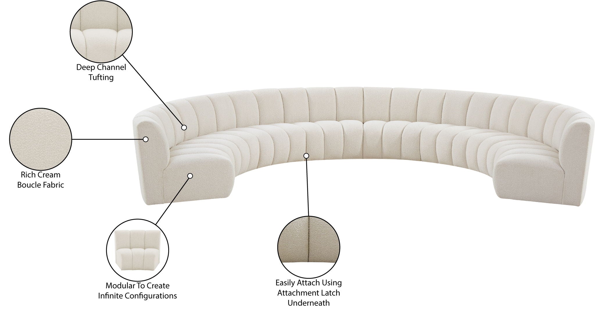 Infinity - 8 Piece Boucle Modular Sectional