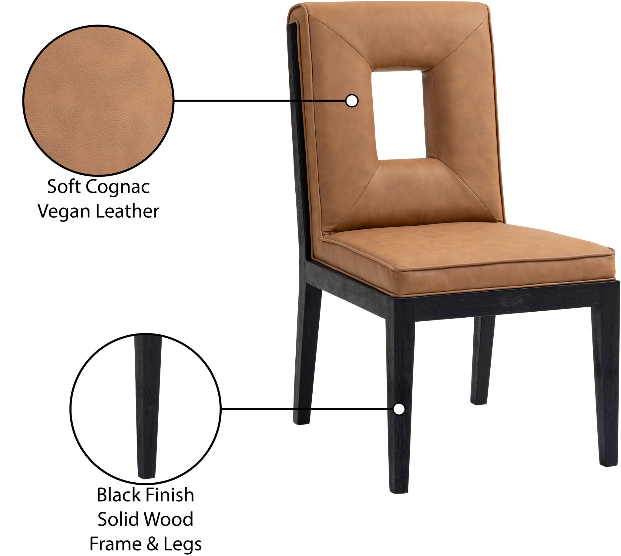 Gwendolyn - Faux Leather Dining Side Chair With Black Frame (Set of 2)
