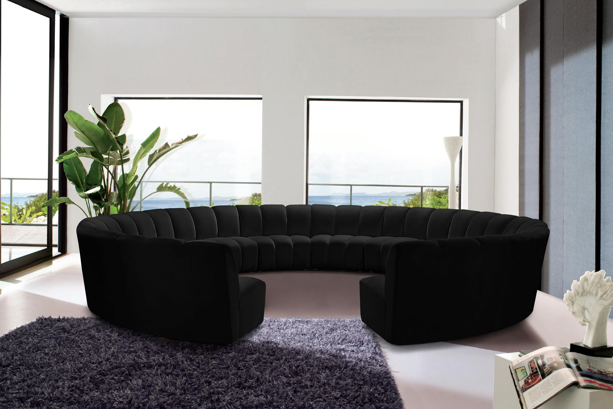 Infinity - 12 Piece Velvet Modular Sectional