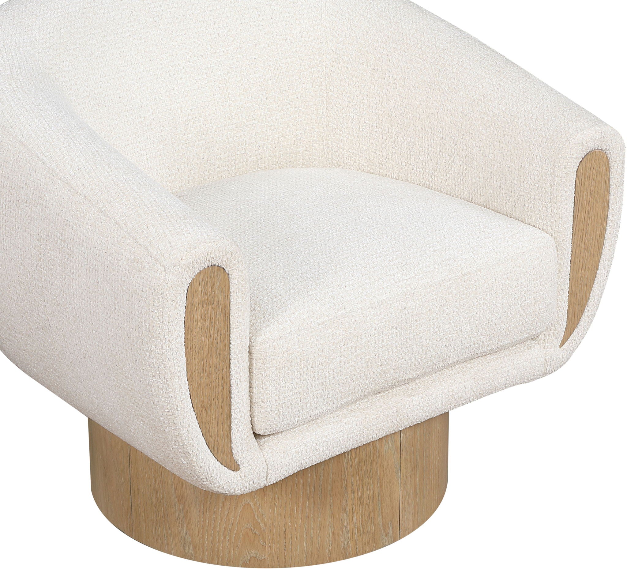 Avella - Interwoven Fabric Swivel Accent Chair - Light Brown Base