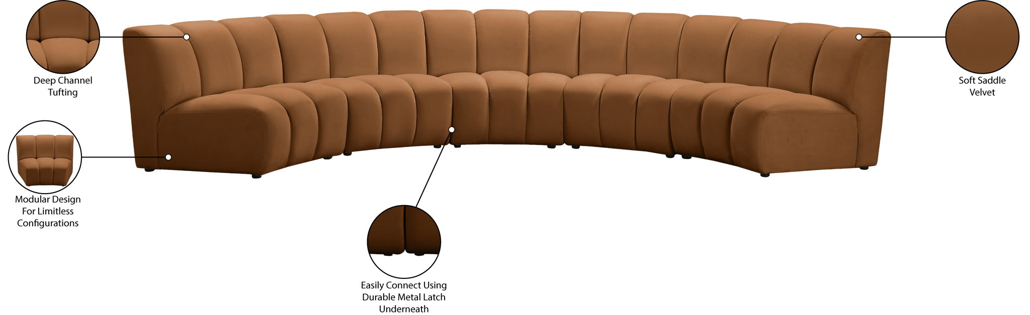 Infinity - 5 Piece Modular Sectional - Saddle