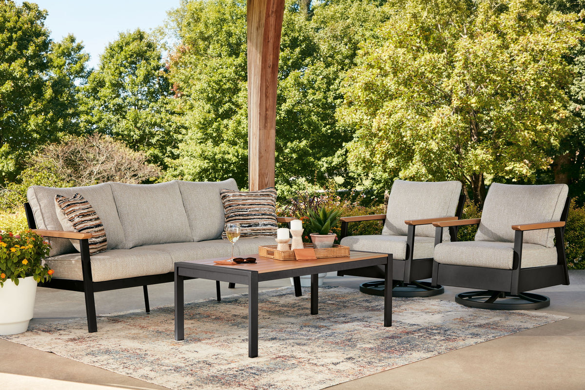 Carmel Highlands - Sofa, Chairs, Table Set (Set of 4) - Dark Brown