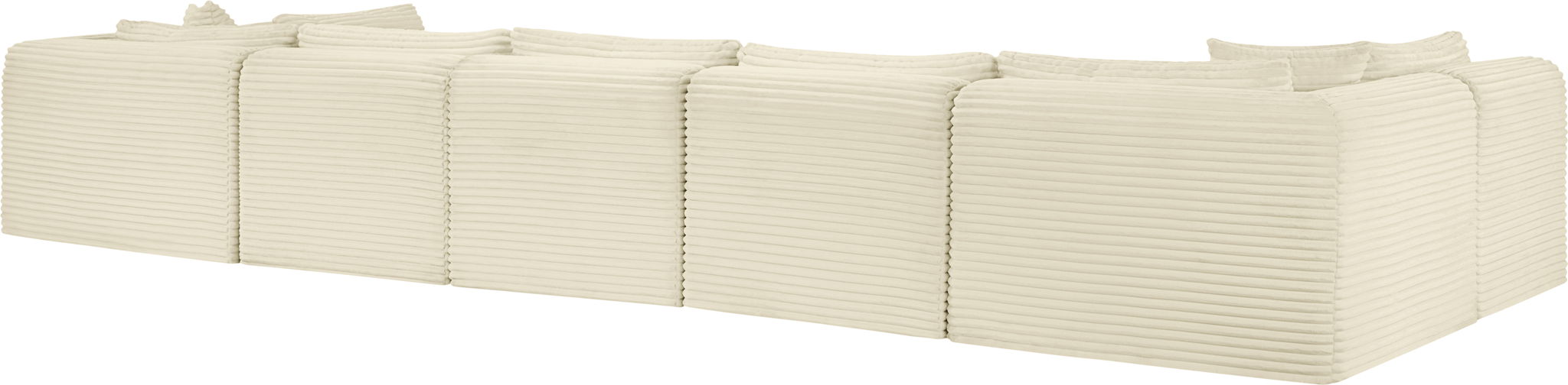Shaggy - 7 Piece Modular U-Shaped Armless Sectional