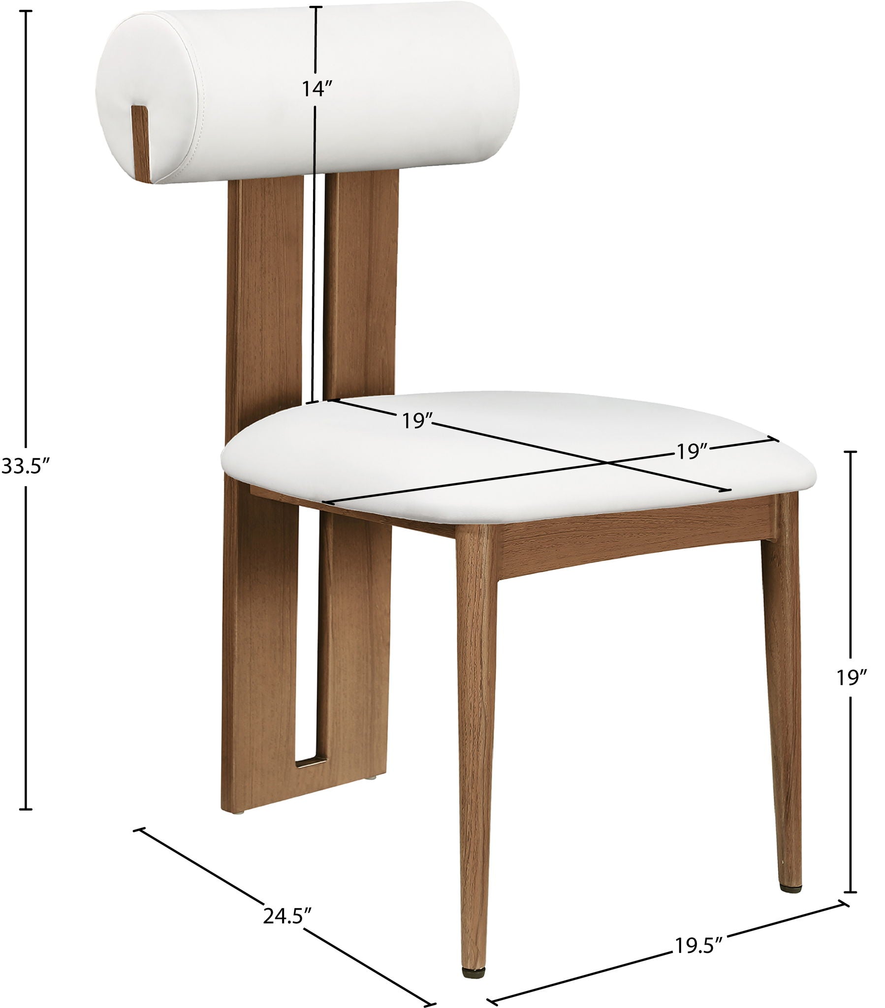 Dario - Faux Leather Dining Chair With Brown Frame (Set of 2)