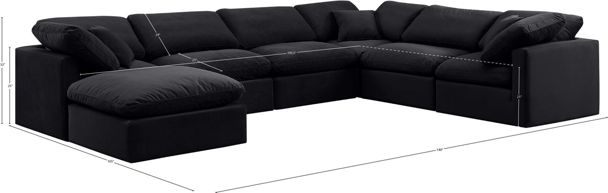 Indulge - Velvet 7 Piece Modular Sectional