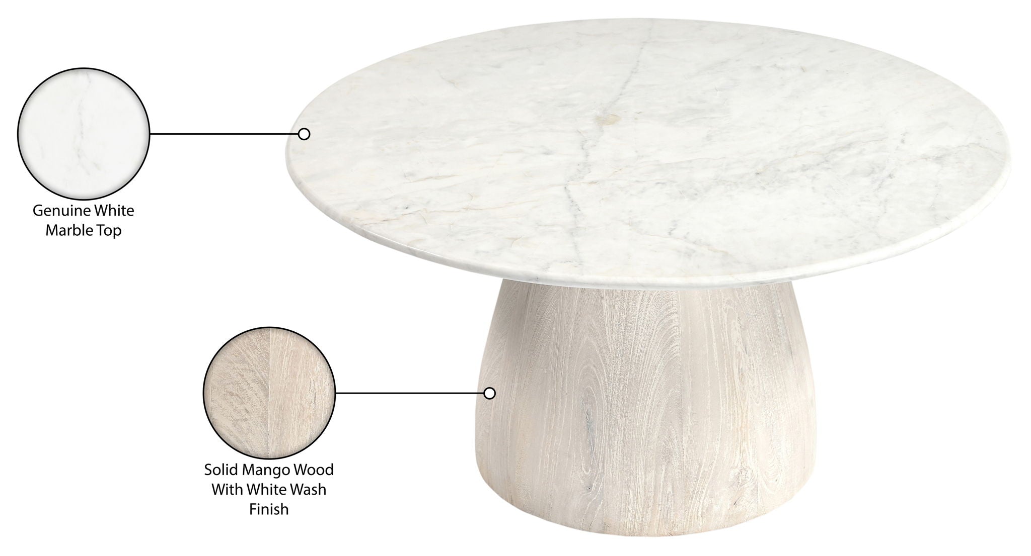 Liona - Marble And Mango Wood Table