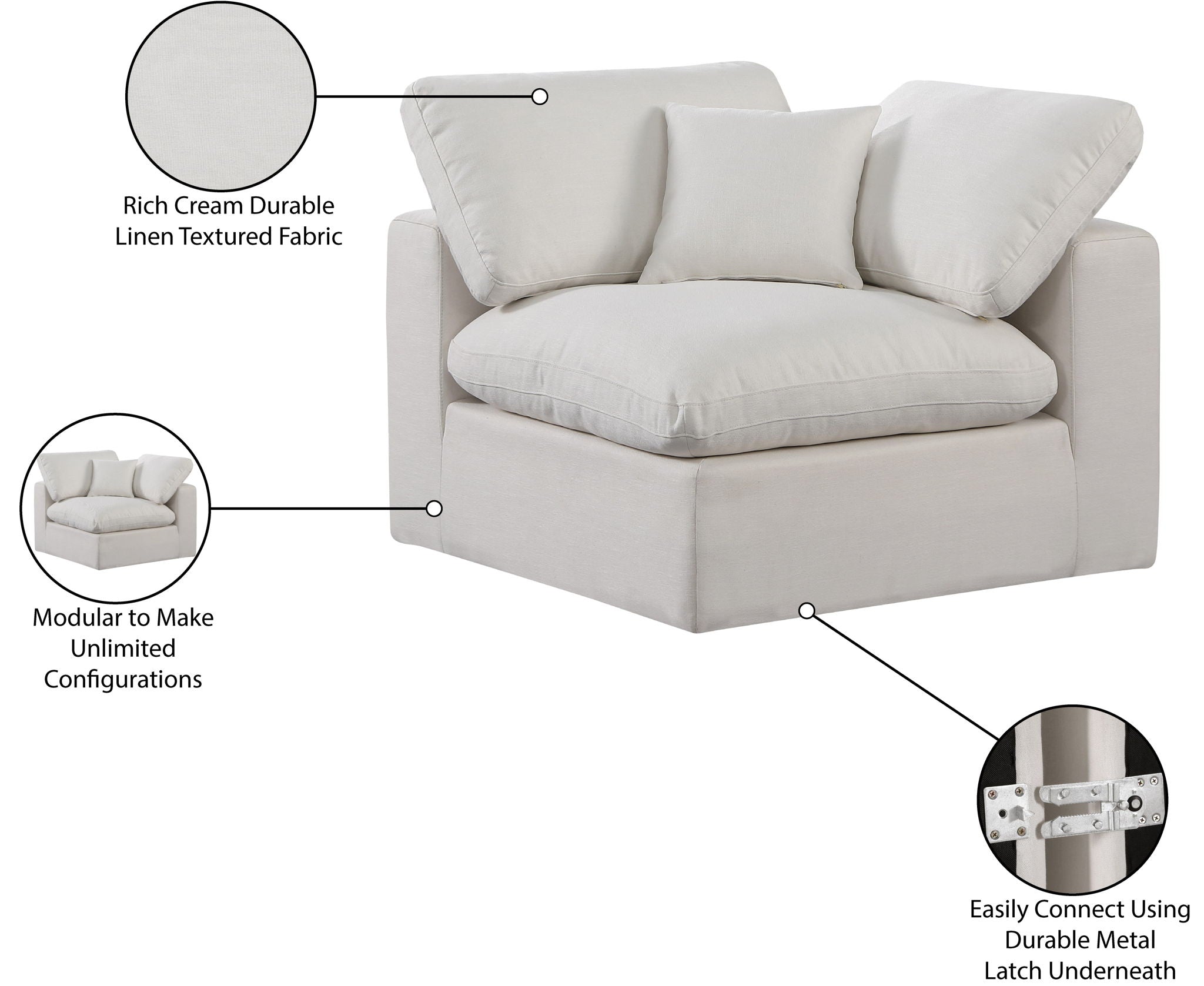 Comfy - Linen Corner Chair