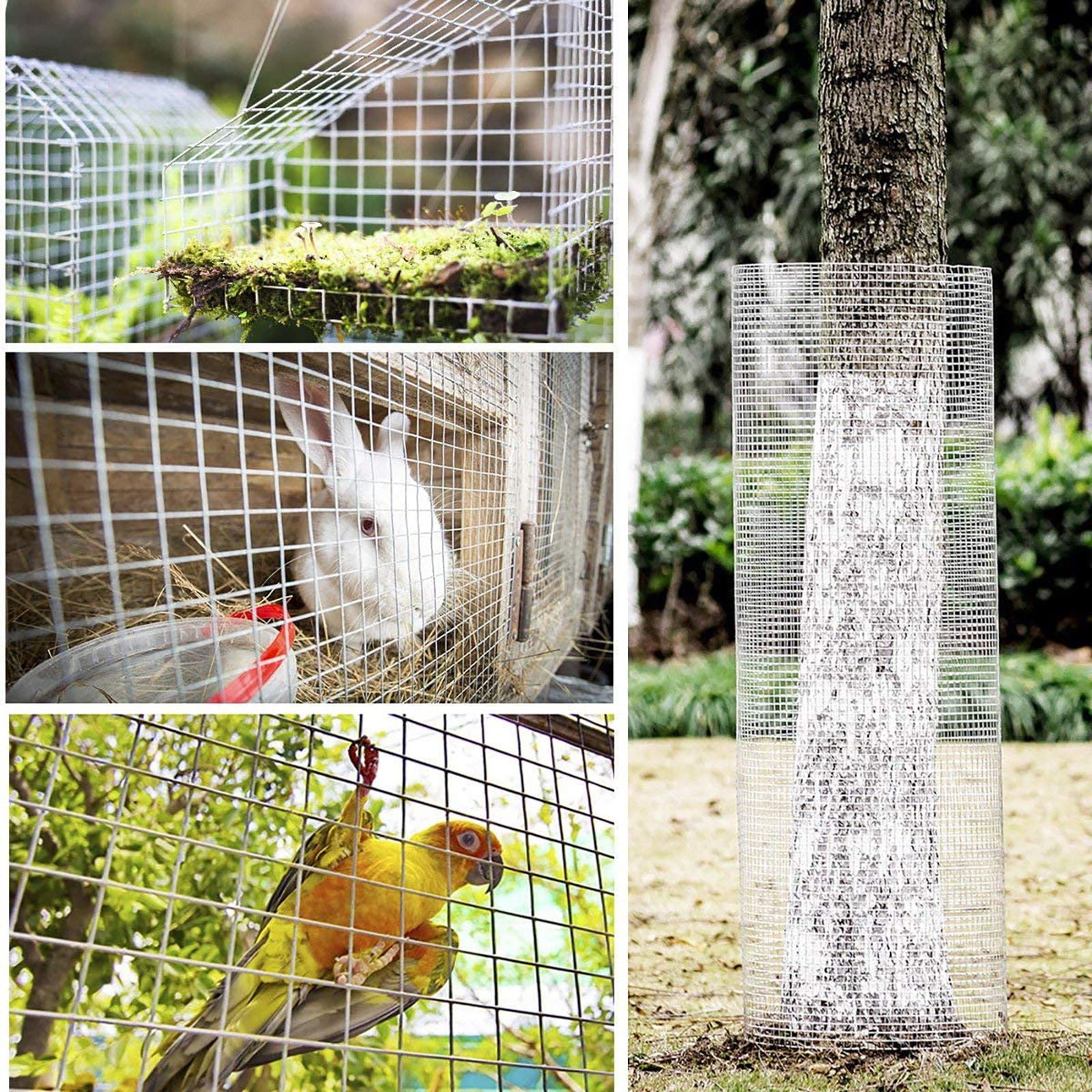 Galvanized Hardware Cloth, Gauge Welded Metal Wire Fence Roll For Garden And Animal Protection - Silver