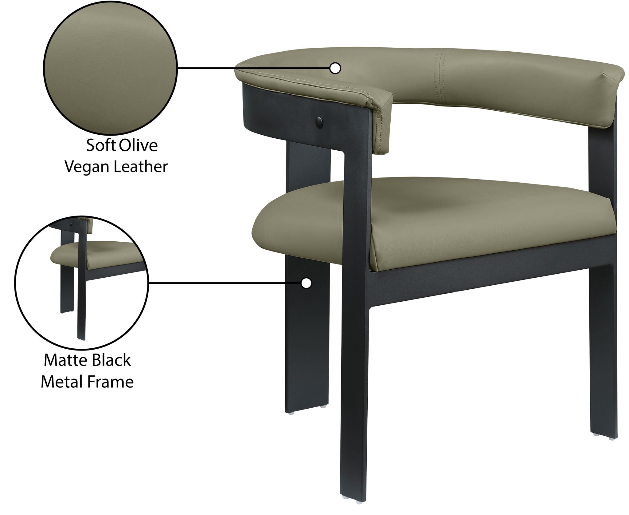 Romeo - Faux Leather Dining Chair With Black Base (Set of 2)