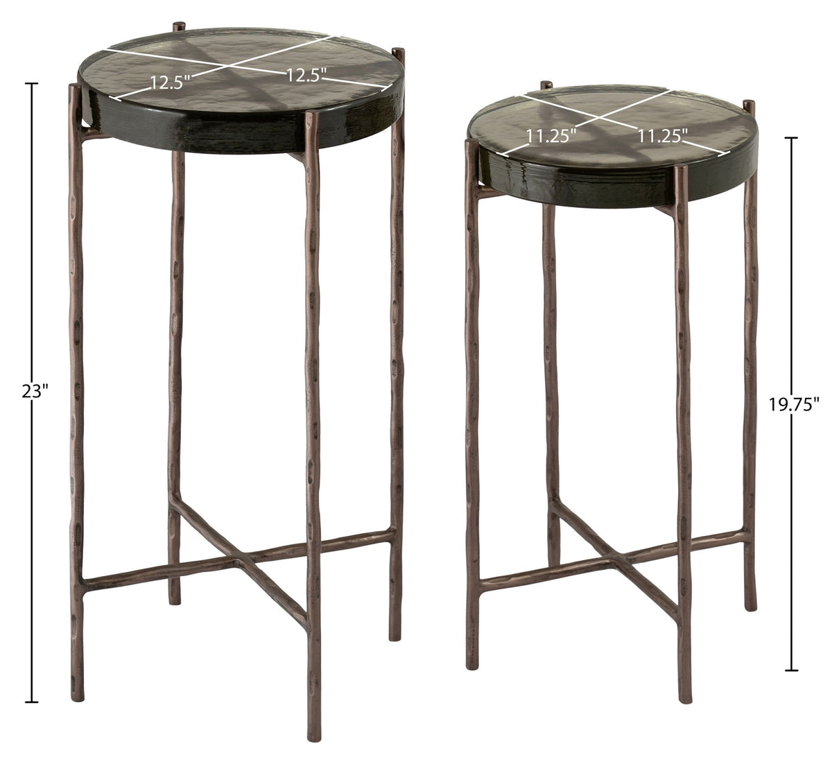 Vetra - Iron Base Bunching End Table - Bronze