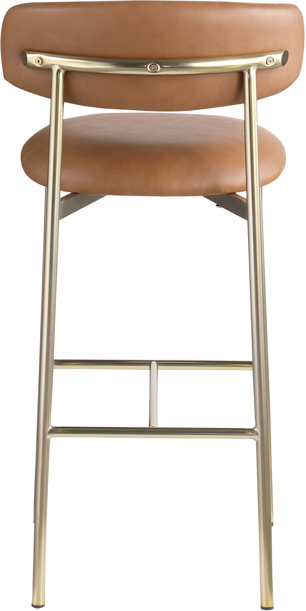 Lupita - Vegan Leather Upholstered Bar Stool With Brushed Gold Frame (Set of 2)