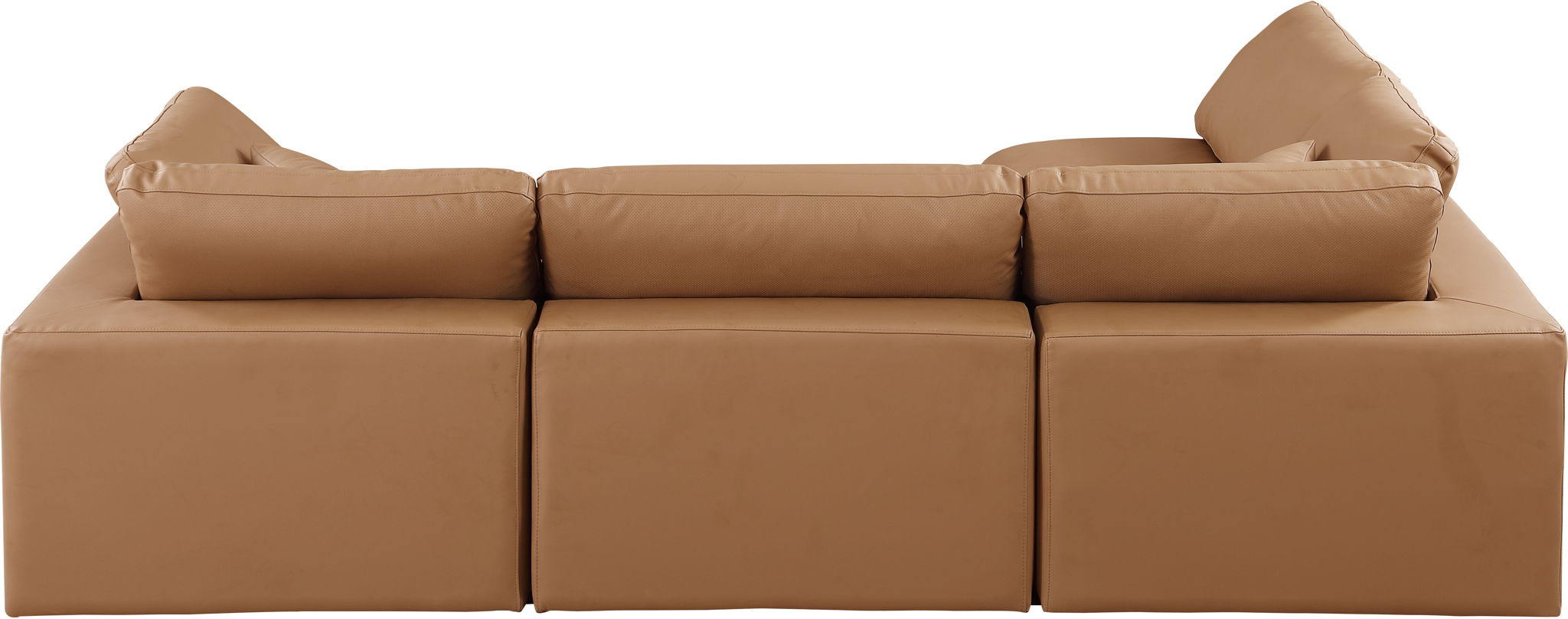 Comfy - 4 Piece Faux Leather Modular Armless Sectional