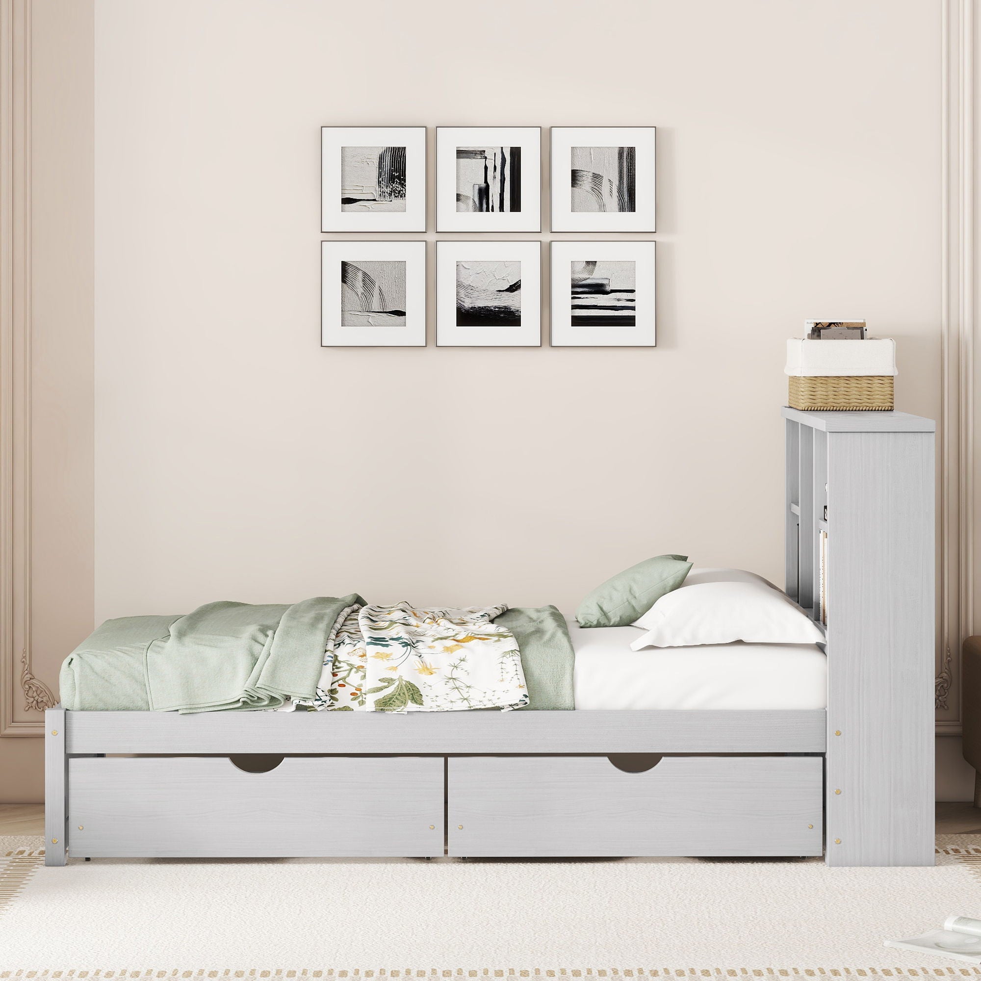 Bed Frame With Built In USB Port And 2 Drawers