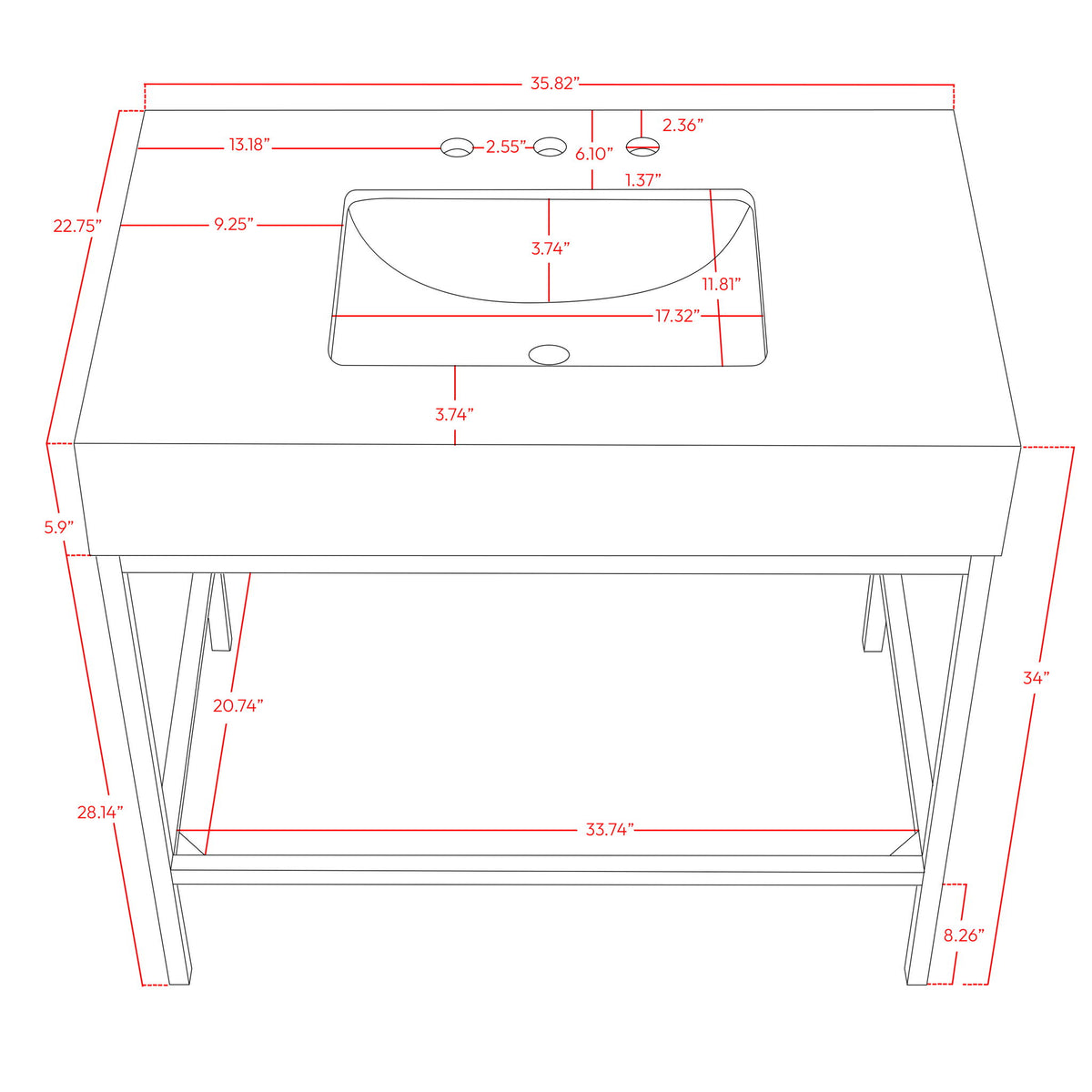 Marmo - Engineered Marble Bathroom Vanity With Chrome Base