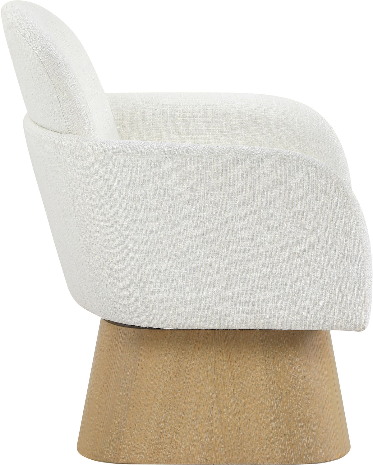 Marlowe - Linen Textured Fabric Upholstered Swivel Accent Chair - Stained Natural