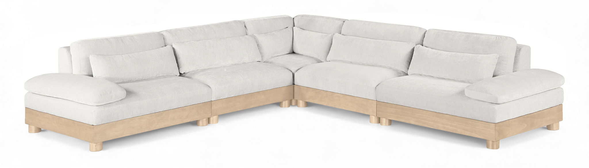 Turin - Chenille Fabric Upholstered Modular Sectional - White