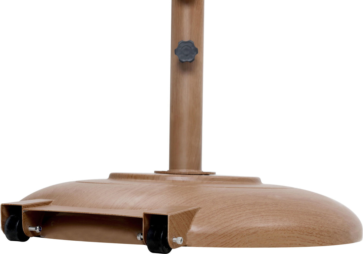 Fiji - Aluminum Patio Umbrella With Round Teak And Black Base