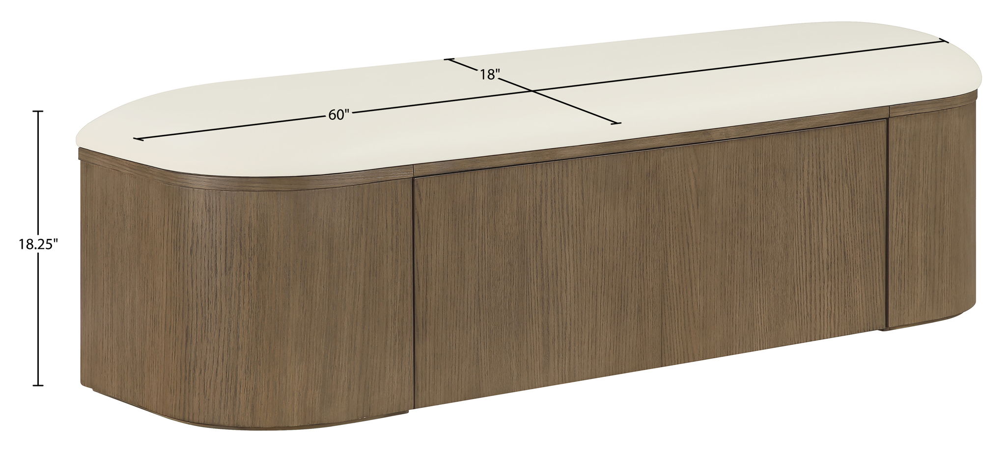 Velden - Upholstered Storage Bench With Stained Brown Base