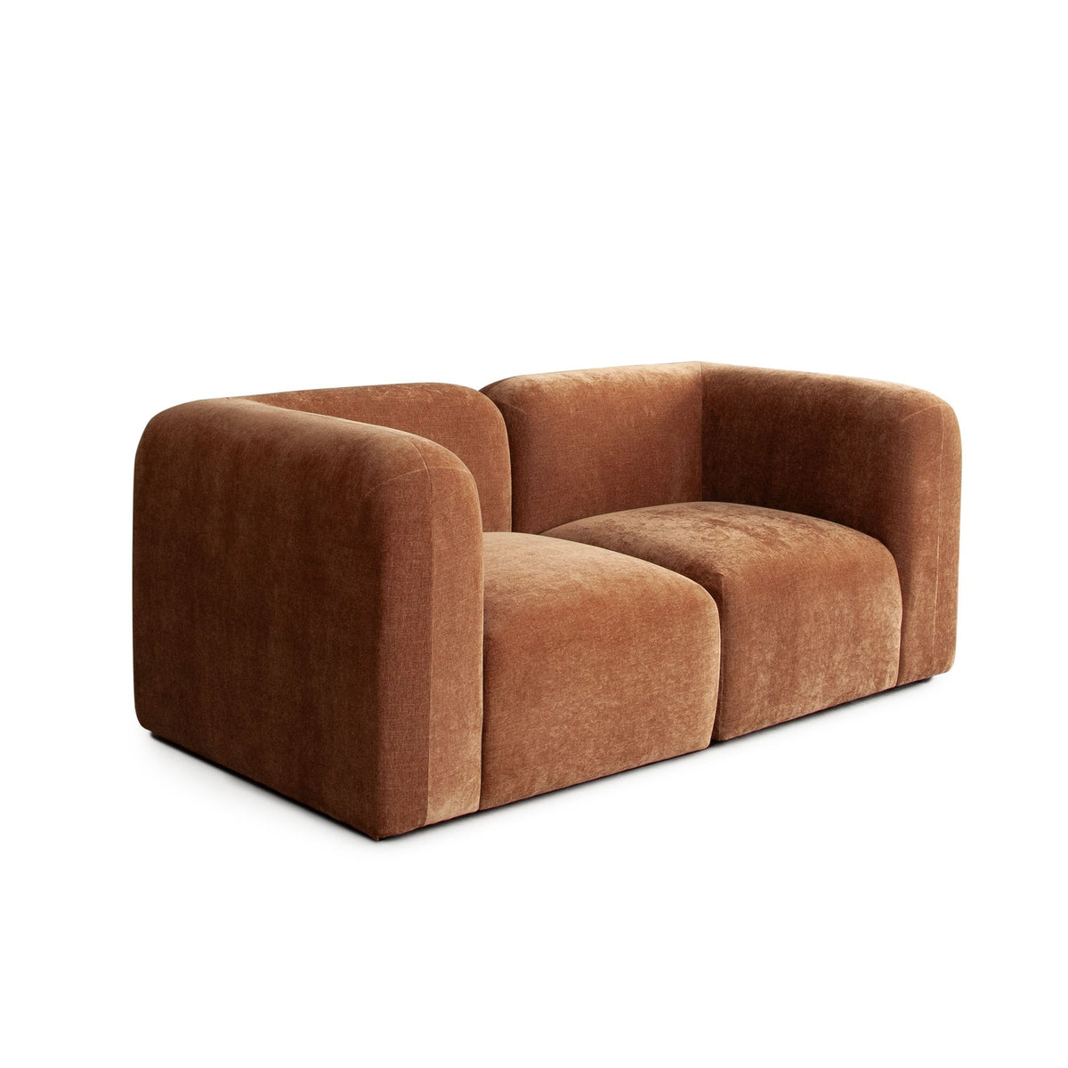 Echo Square Ottoman in Amber Fabric