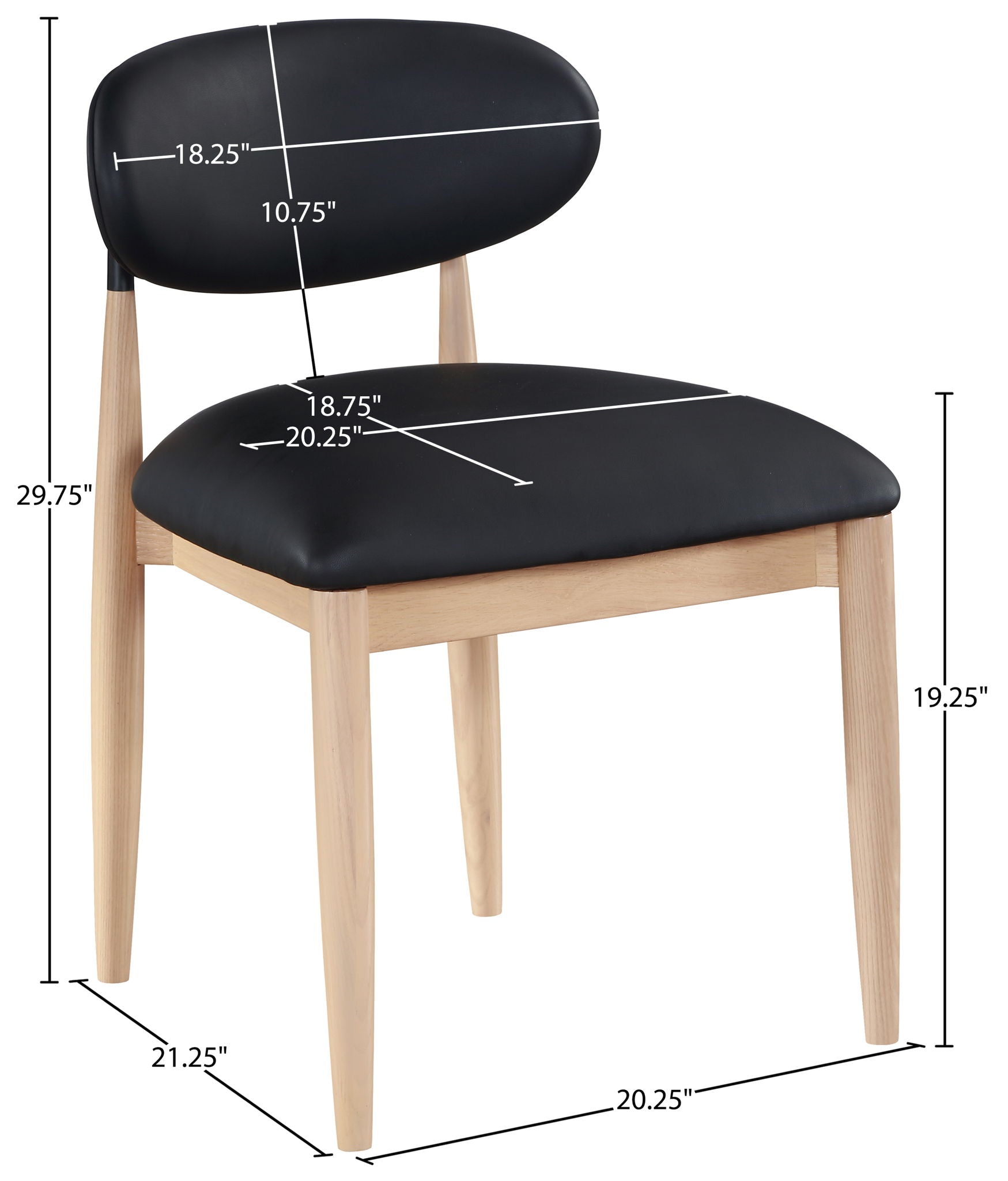 Riccio - Side Chair (Set of 2) - Natural Frame