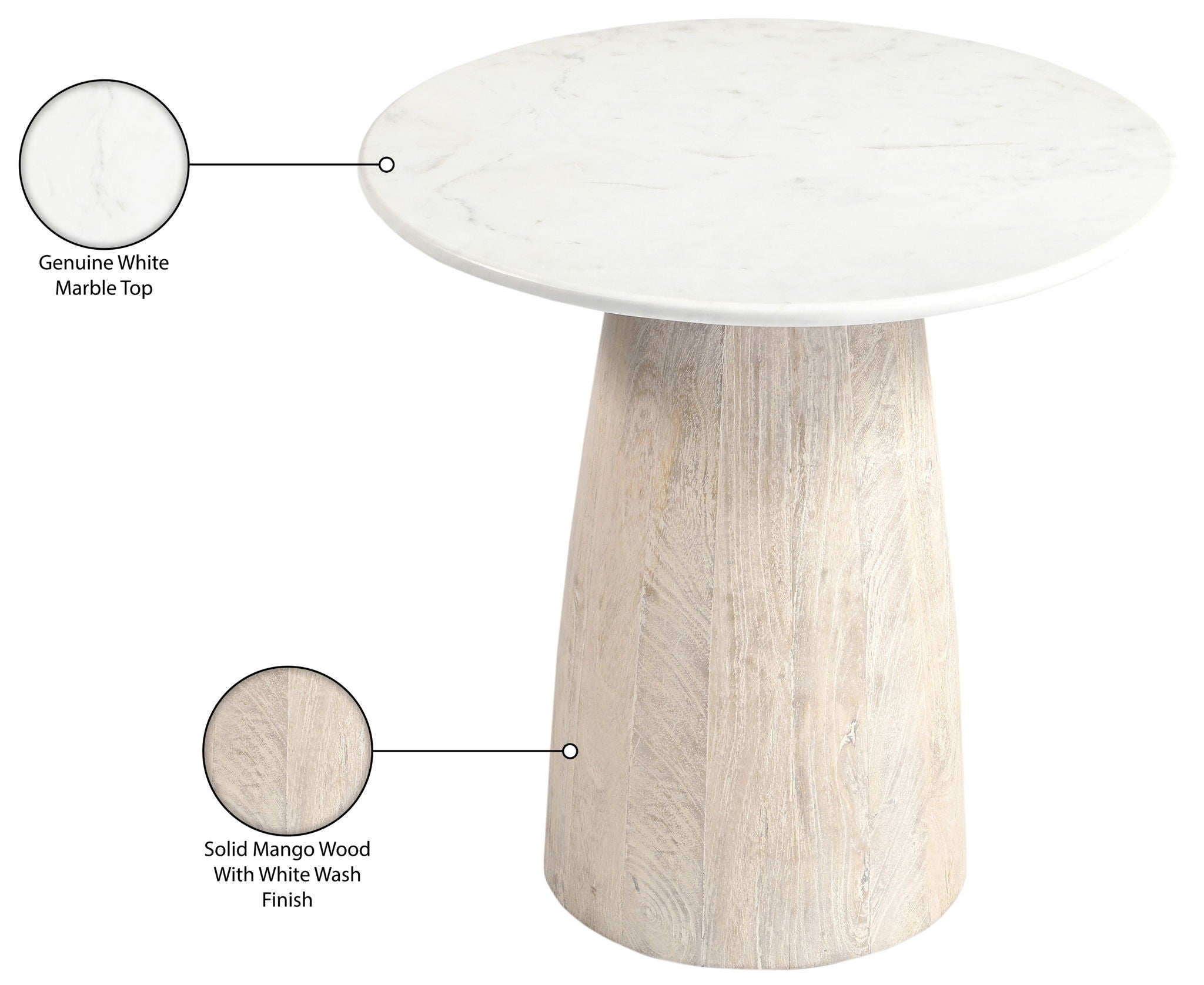 Liona - Marble And Mango Wood Table