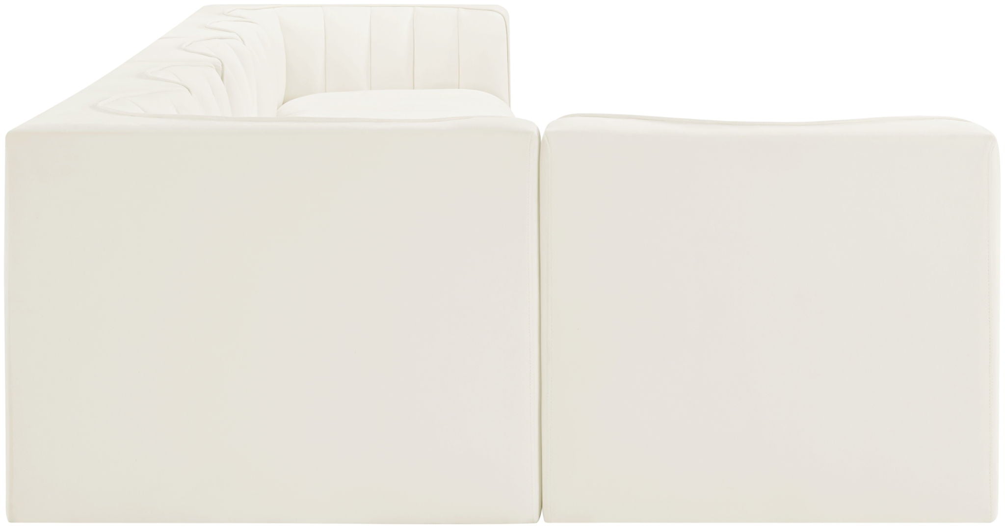 Rummi - Velvet Performance Fabric Upholstered 6 Piece Modular Sectional, L-Shaped (Right)
