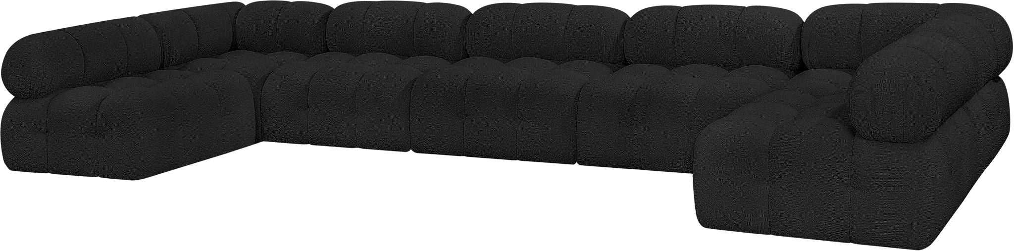 Ames - 7 Piece Boucle Fabric Modular Sectional