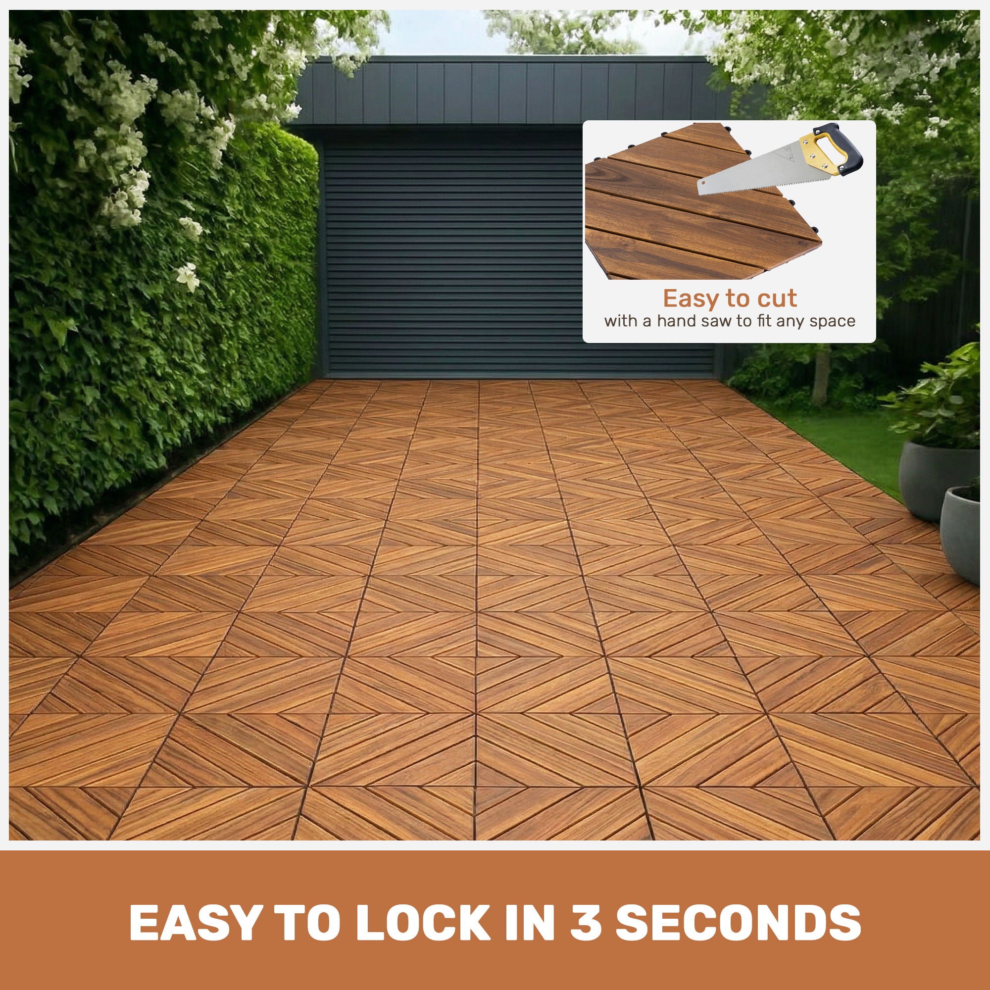 Interlocking Deck Tiles, Diagonal Pattern Outdoor Decking