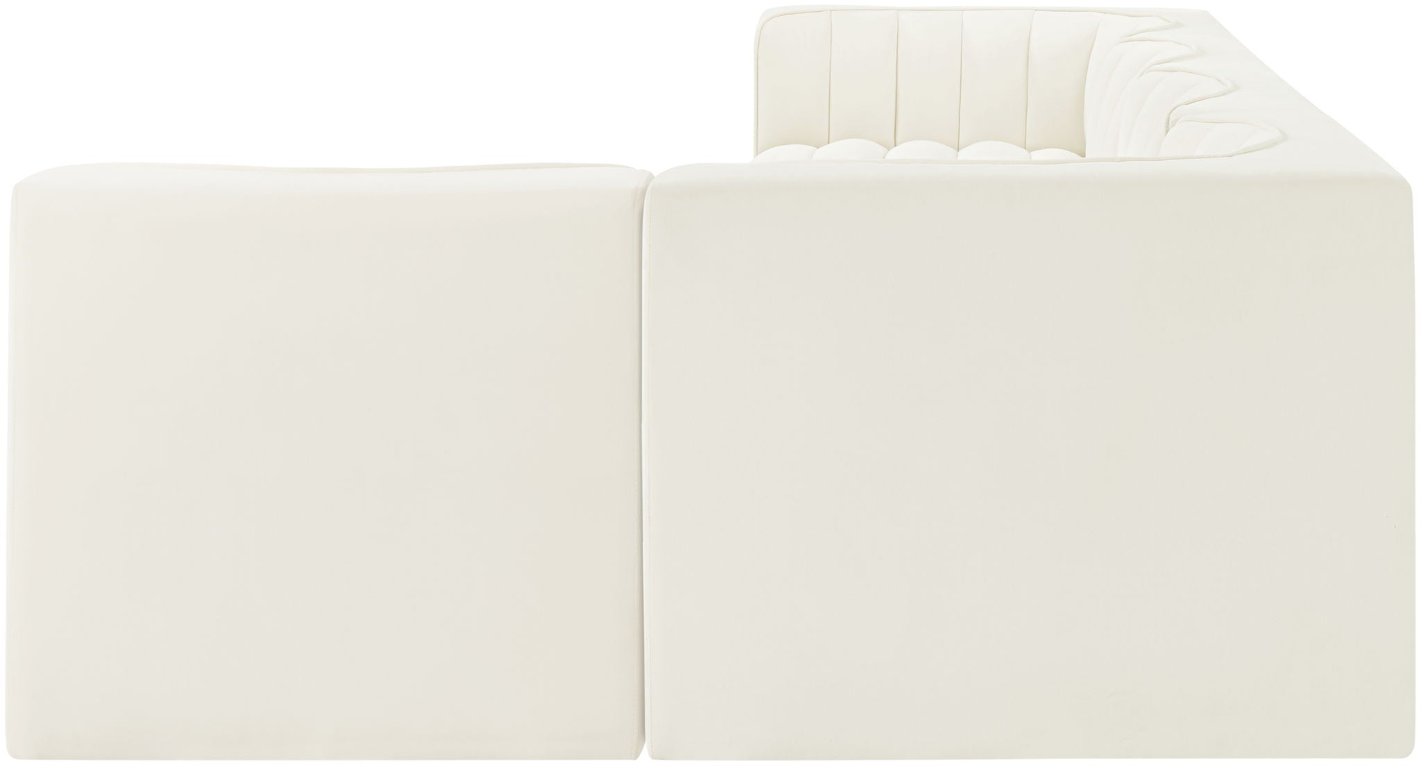 Rummi - Velvet Performance Fabric Upholstered 5 Piece Modular Sectional, L-Shaped (Right)