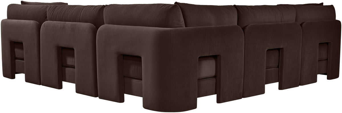 Hammond - Velvet Performance Fabric Upholstered 5 Piece Corner Sectional
