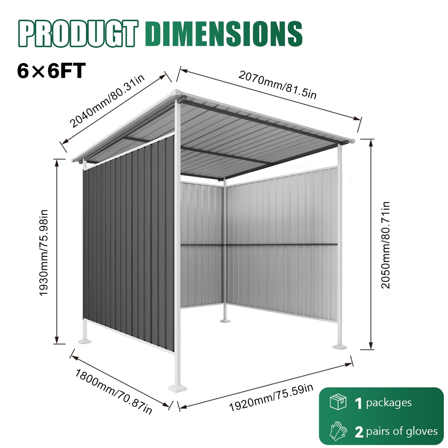 Outdoor Pergola, Bike Storage Shed, Grill Gazebo For Patio - Gray