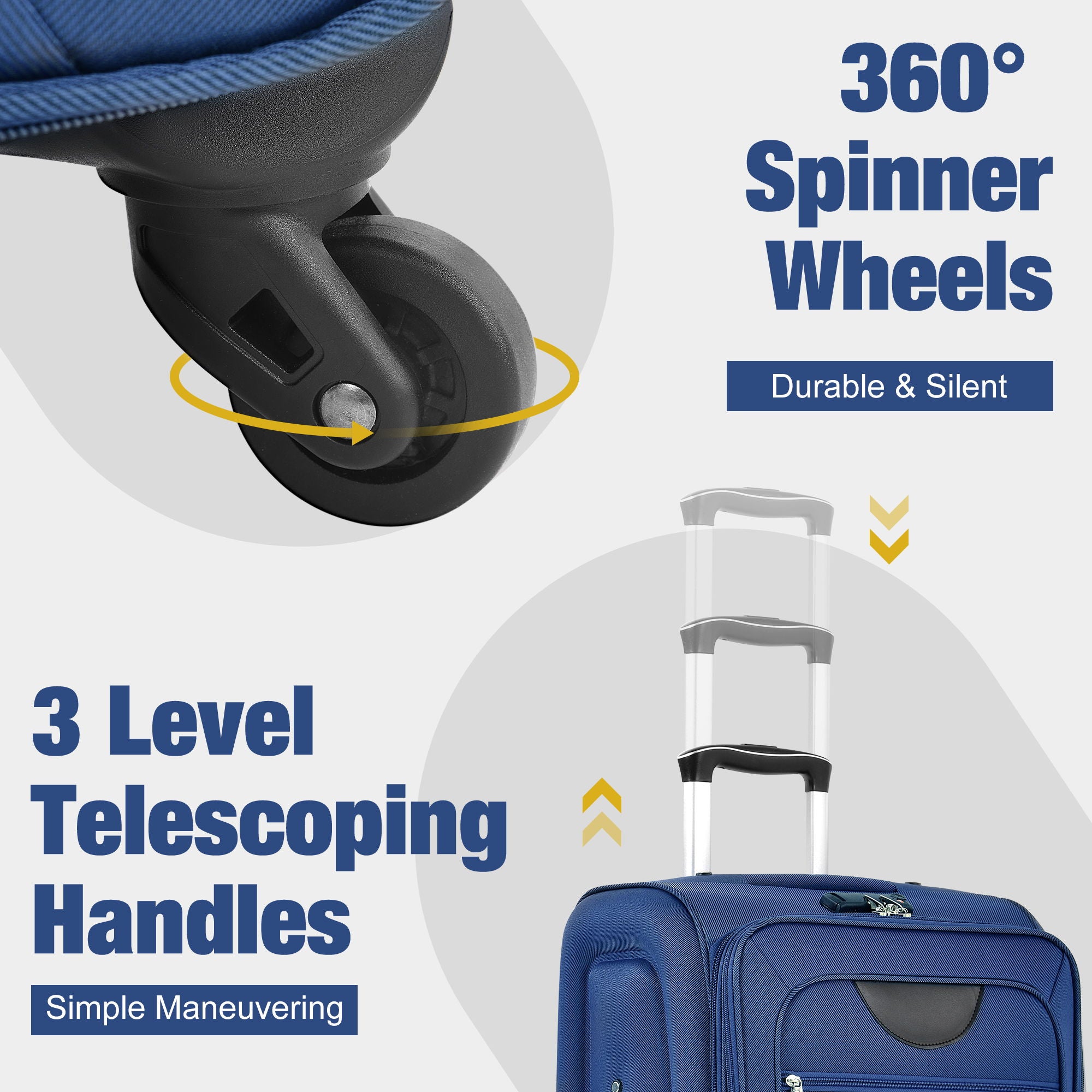 Softside Luggage Expandable Set With Duffel Bag Upright Spinner