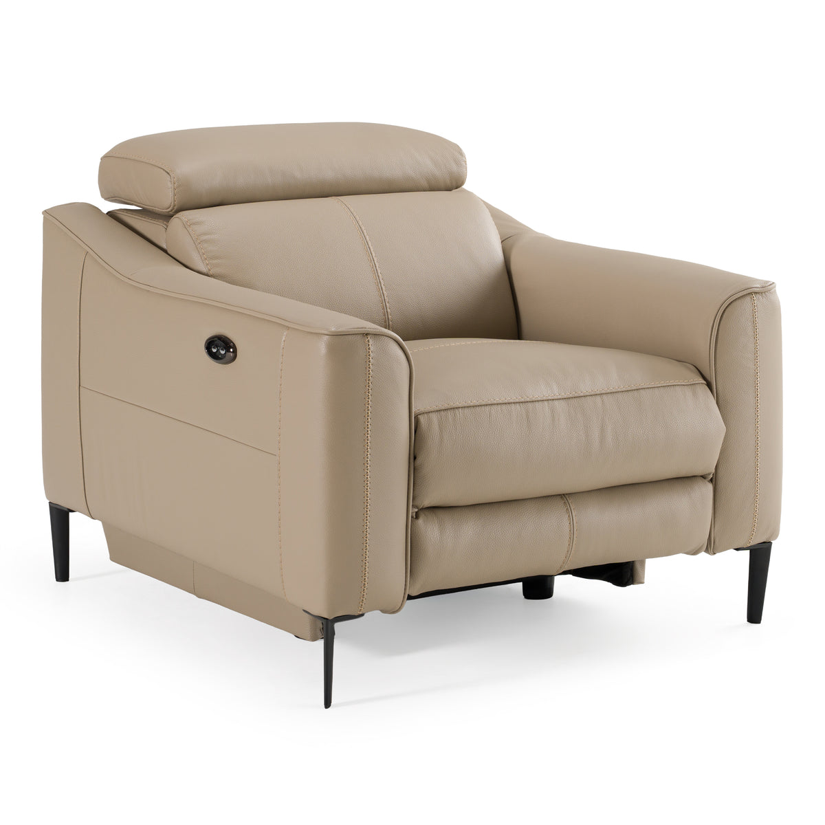 Eden - Modern Taupe Leather Recliner Chair - original 1