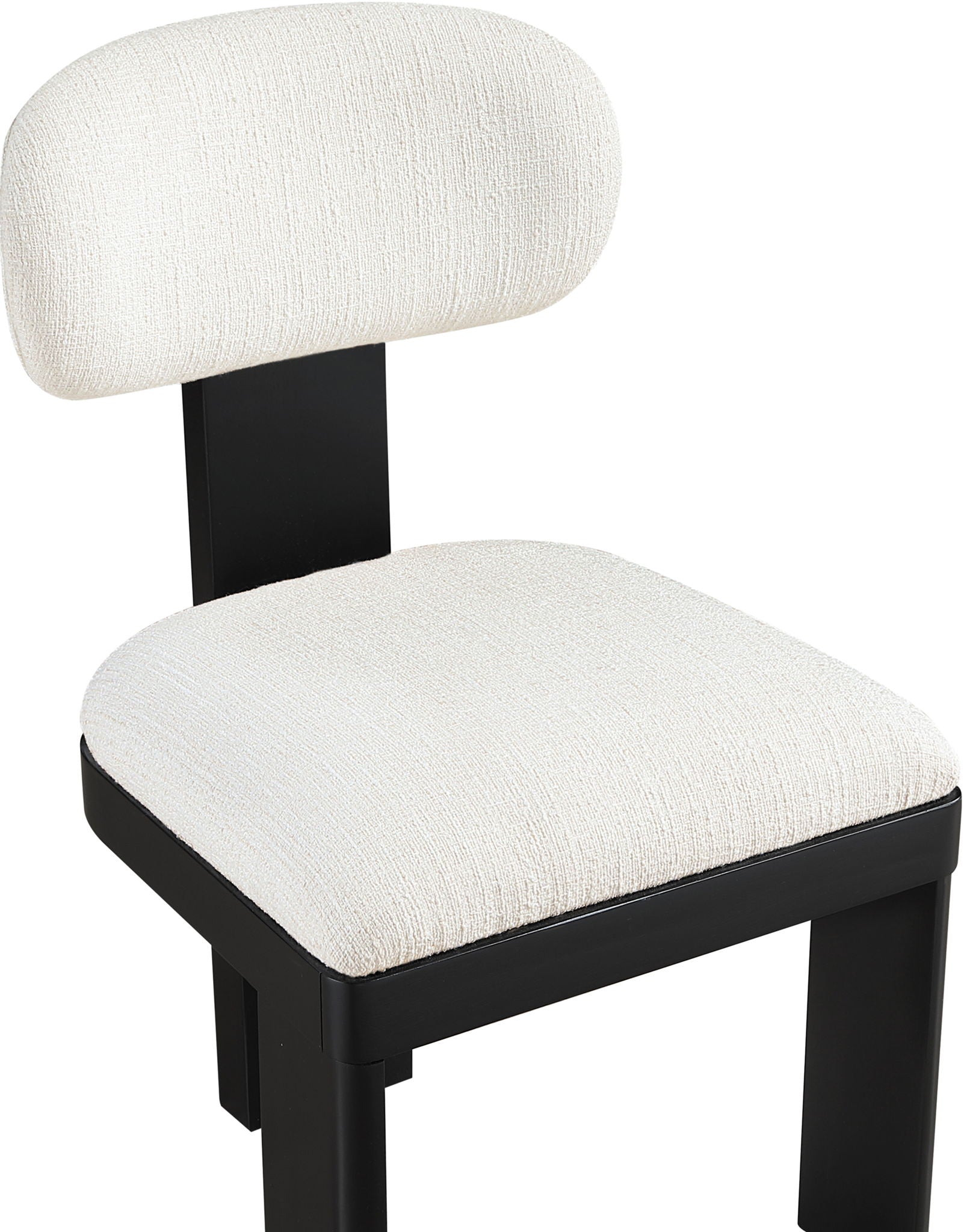 Timbra - Linen Textured Fabric Upholstered Dining Chair (Set of 2) - Black Base