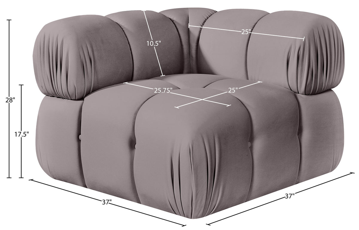 Orin - Velvet Performance Fabric Upholstered Modular Corner Chair