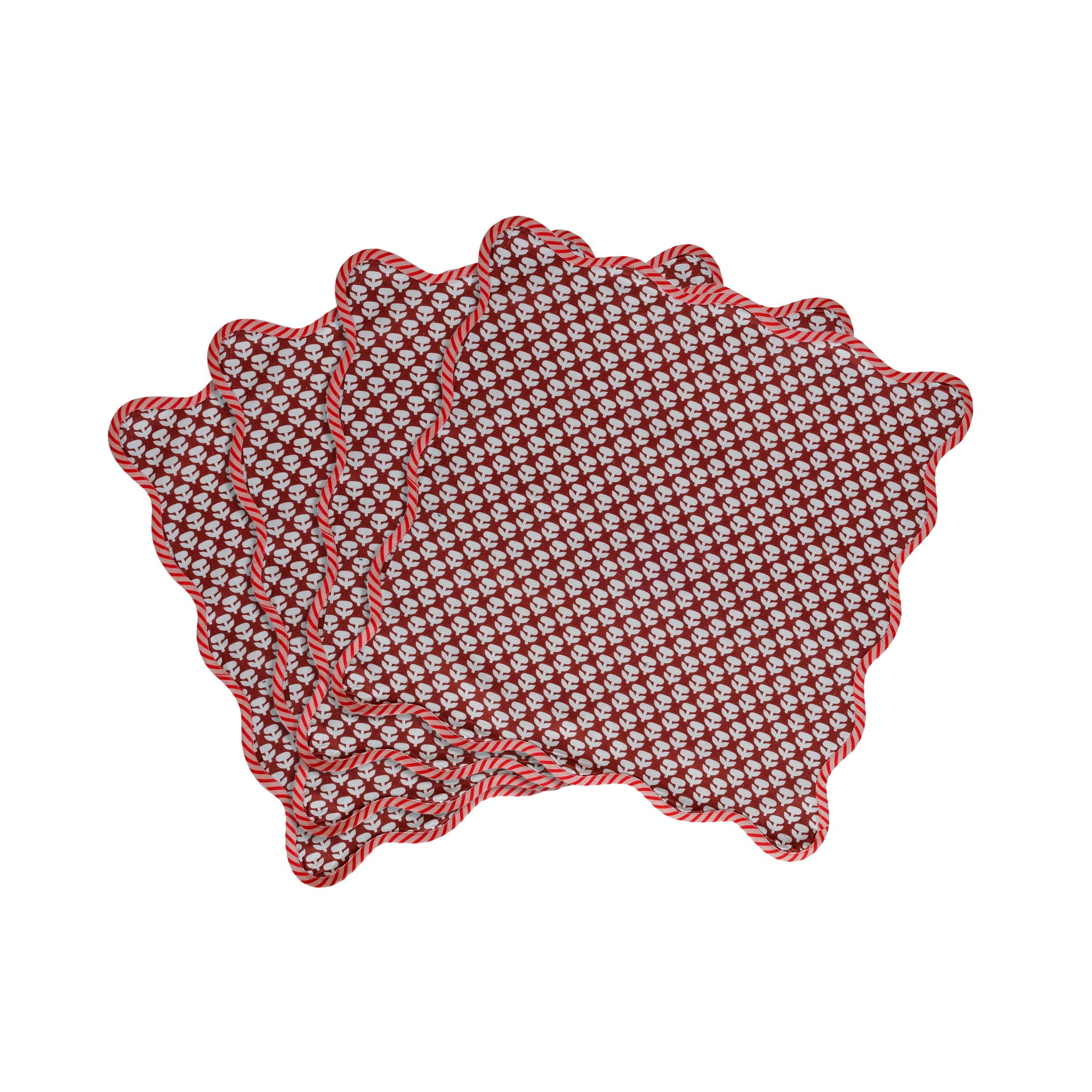 Crissy - Cotton Canvas Printed Napkins (Set of 4) - Rust Vintage Floral