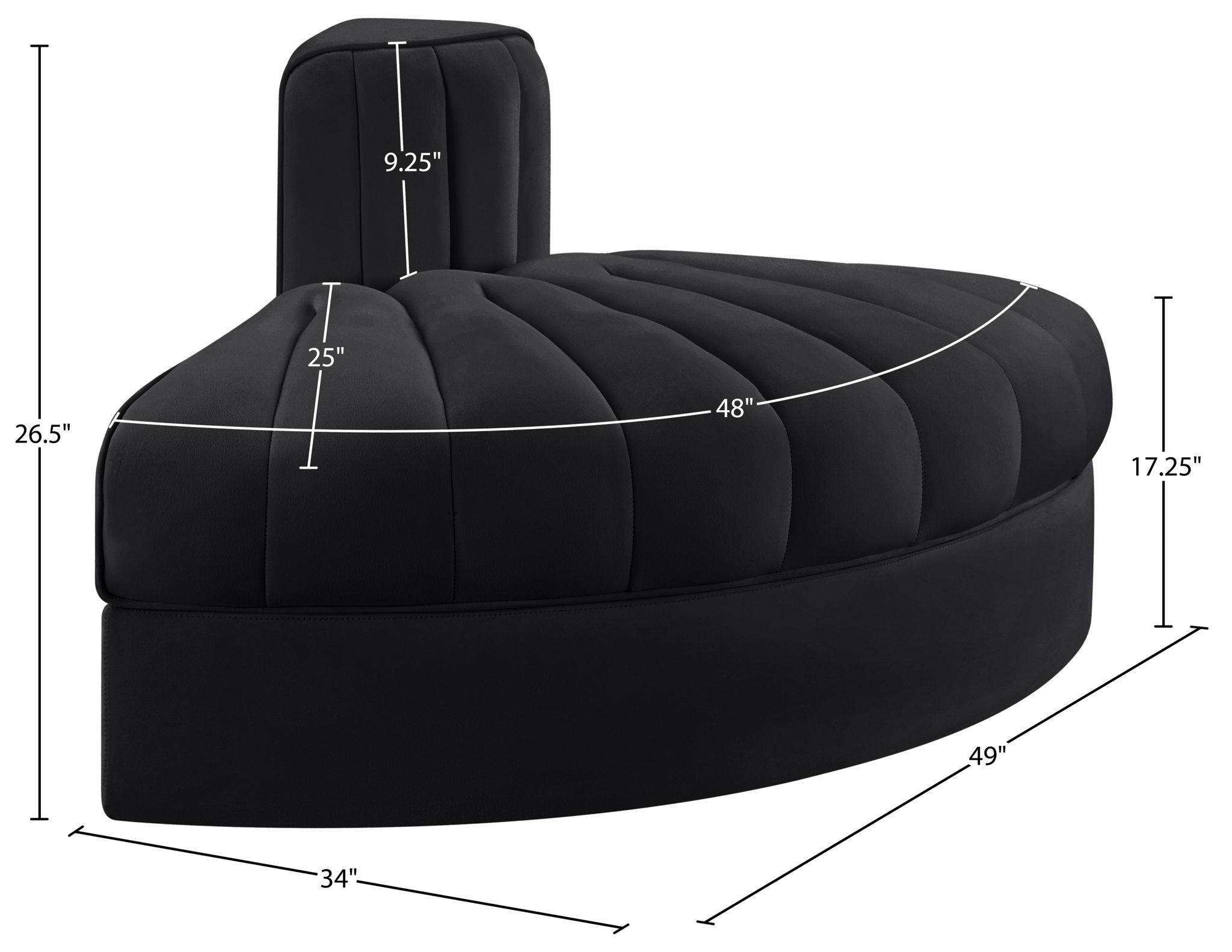Rummi - Velvet Performance Fabric Upholstered Modular Chair