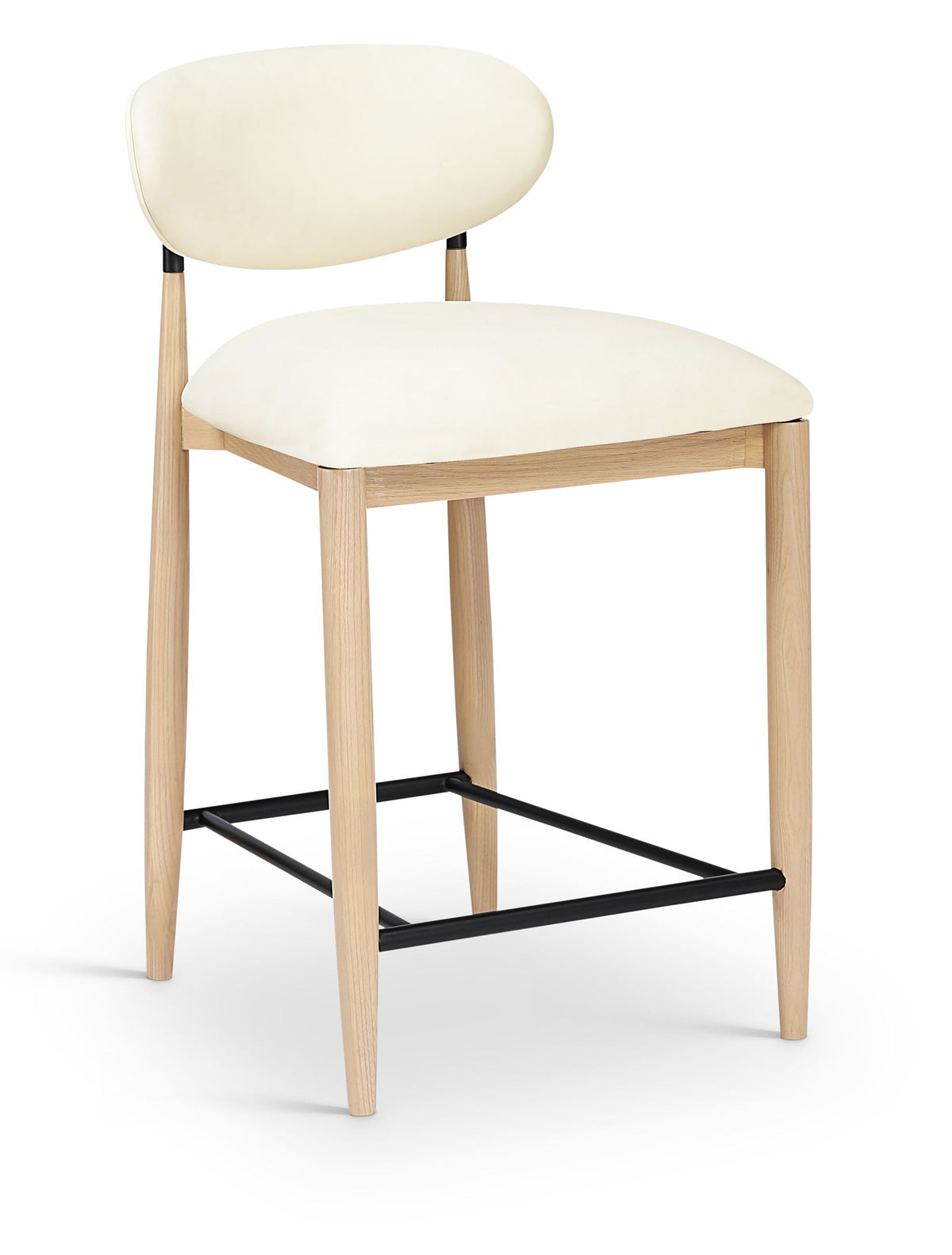 Riccio - Stool - Natural And Black Frame