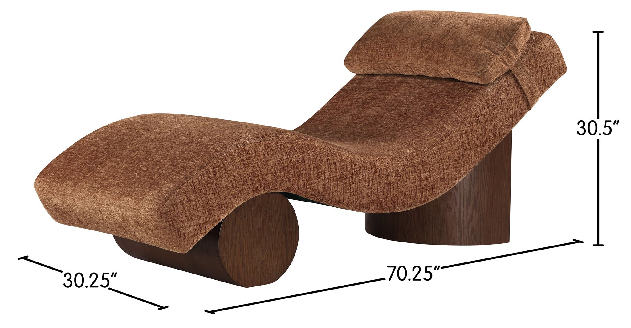 Marcella - Chaise Lounge - Walnut Base
