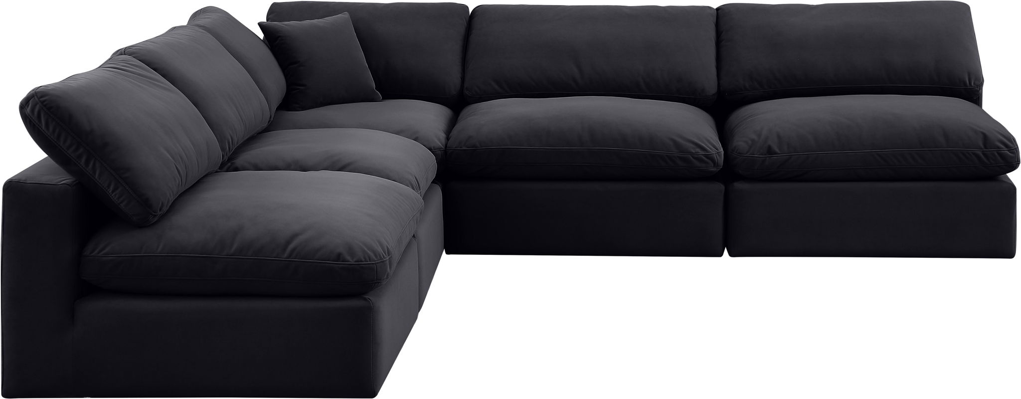 Comfy - 5 Piece Velvet Modular Corner Armless Sectional