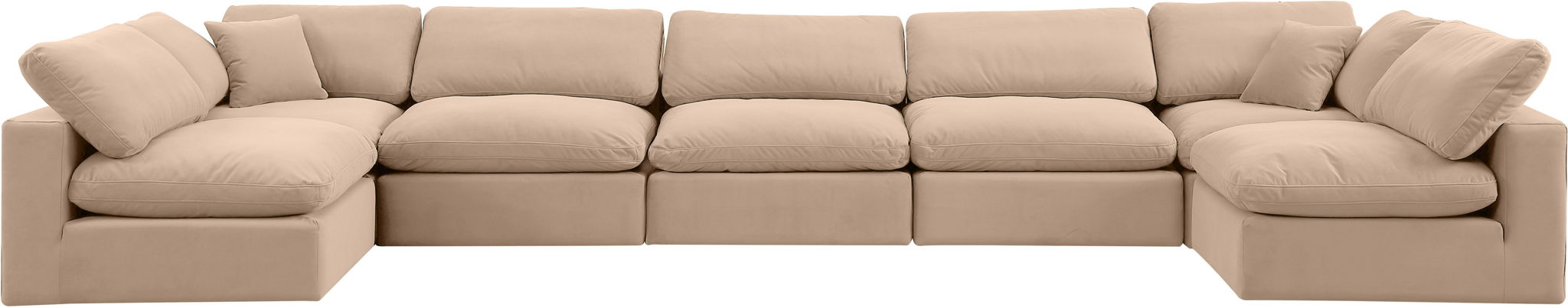 Comfy - 7 Piece Velvet Modular Armless Sectional