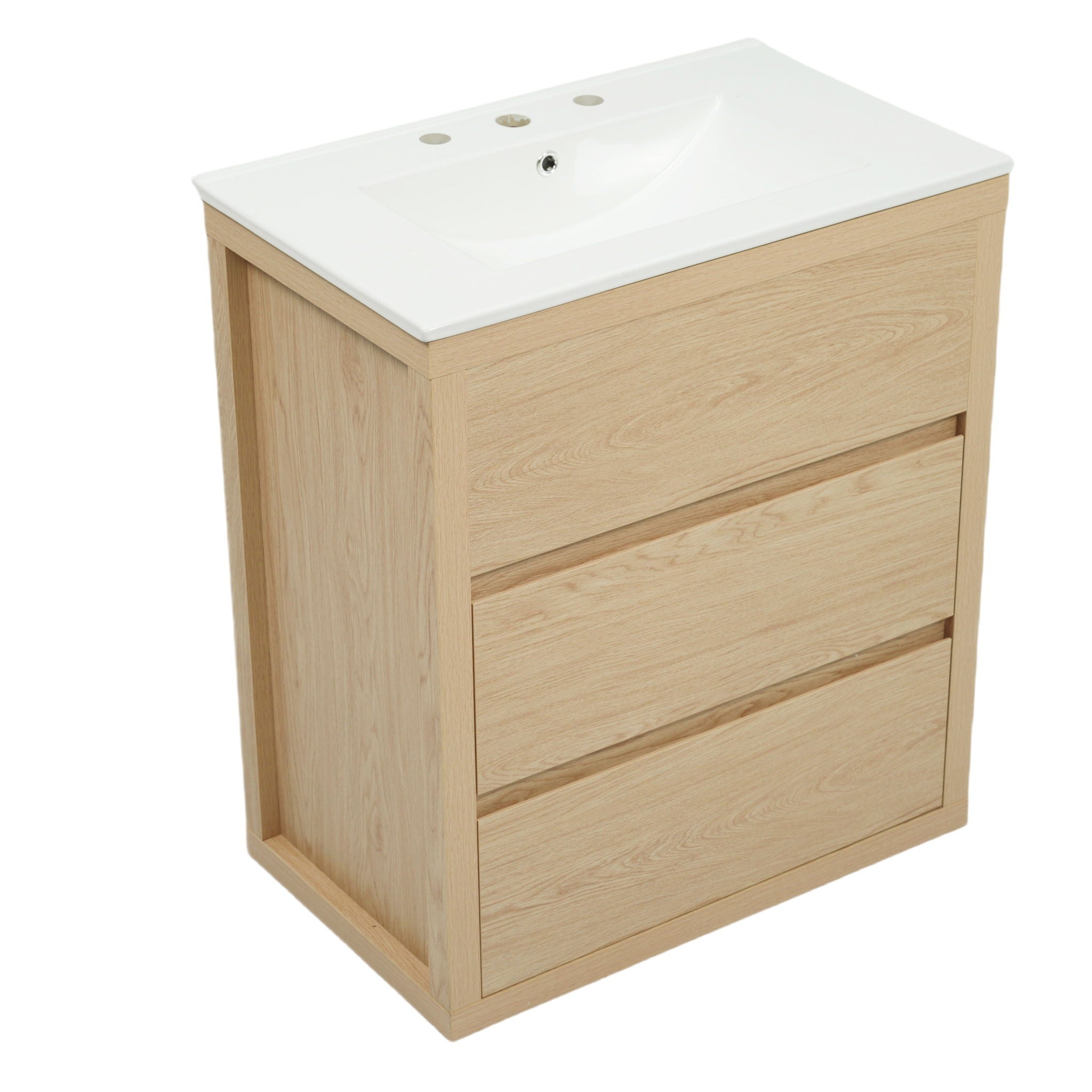 Double Sinks Bathroom Vanity Set With 2 Ceramic Basins