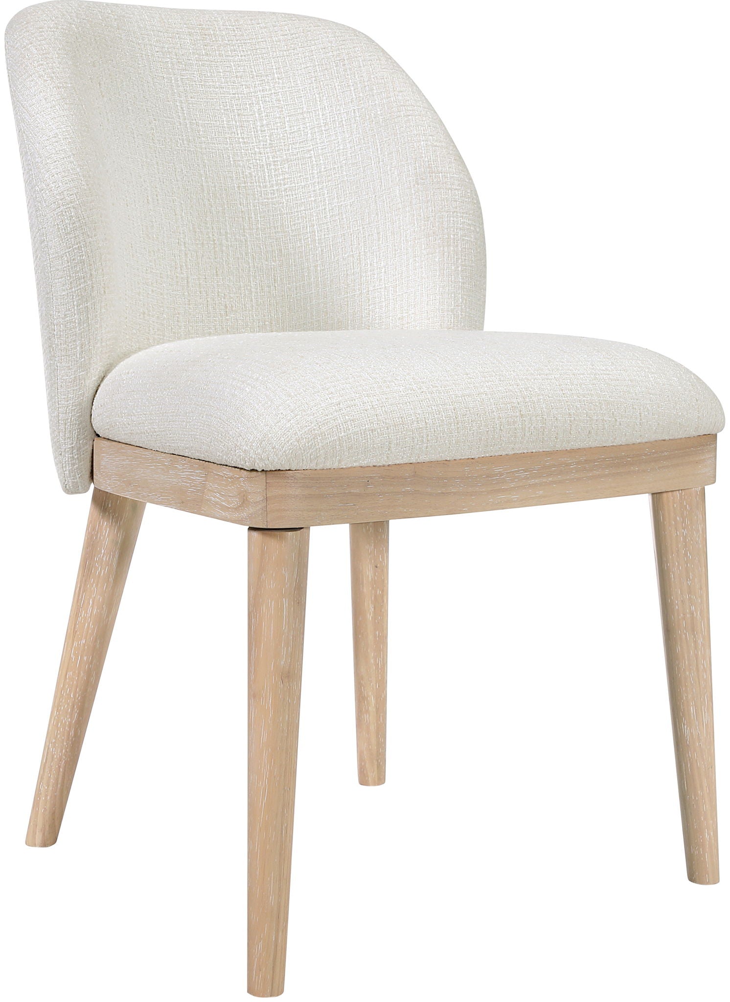 Valeo - Linen Textured Fabric Upholstered Dining Chair (Set of 2) - Painted Natural Base