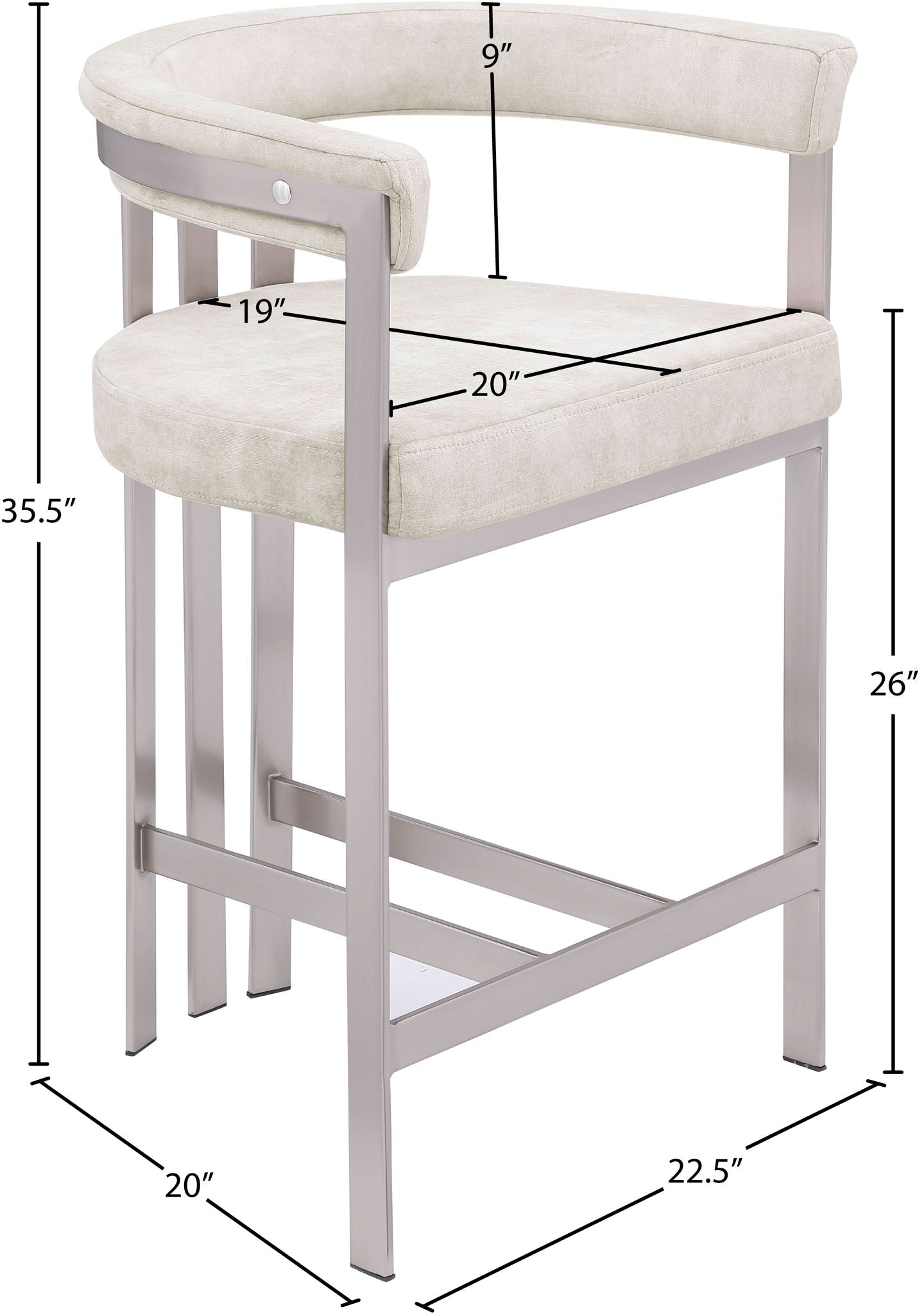 Marcello - Counter Stool (Set of 2) - Stone